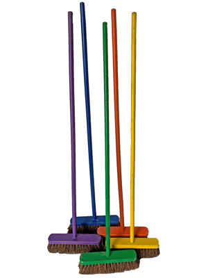 Coloured Brooms Props, Prop Hire