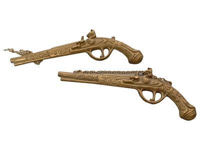 Brass Pistols Props, Prop Hire