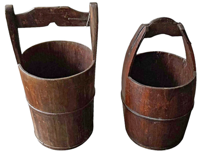 Ancient Farm Wooden Well Large Buckets Props, Prop Hire