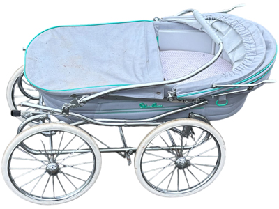 Retro Grey Pram Props, Prop Hire