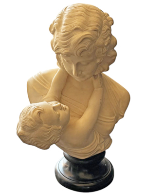 Mother and Child Alabaster Bust Props, Prop Hire