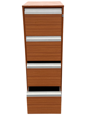 Retro Triple Wood Finish Filing Cabinet Props, Prop Hire