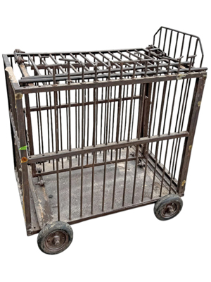 Travelling Circus Genuine Iron Animal Cage on Wheels Props, Prop Hire