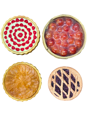 Realistic Replica Fruit Tarts and Pies Props, Prop Hire