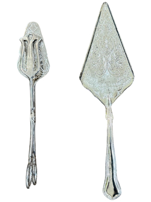 Cake Spatula Slicer and Cake Tongs Props, Prop Hire