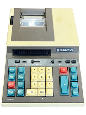 Retro Sanyo Calculator Adding Machine Props, Prop Hire