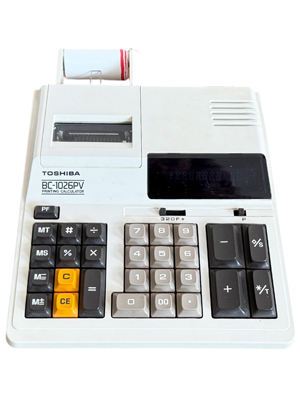 Toshiba Retro Desk Calculator Props, Prop Hire