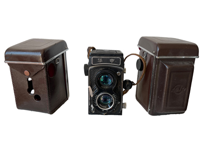 Leather Cased Chinese Vintage Cameras Props, Prop Hire