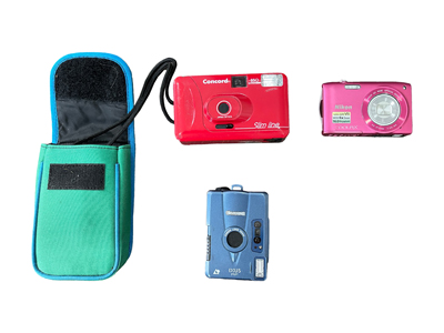 Retro Coloured Cameras Props, Prop Hire