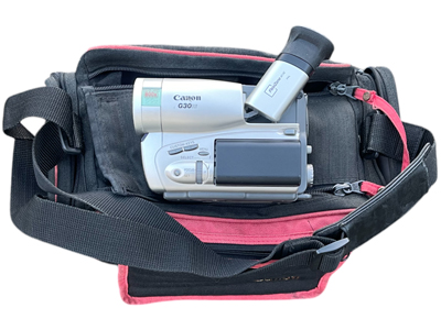 Canon G30 Video Camera in Shoulder Case Props, Prop Hire