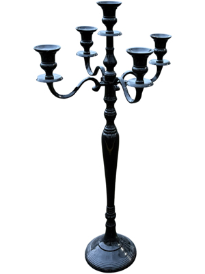 Deluxe Gothic Black Candelabra 80 cms Props, Prop Hire