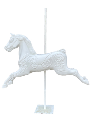 White Carousel Horses Props, Prop Hire