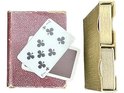 Gold Edged Double Pack of Cards in a Book Cover Props, Prop Hire