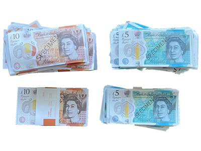 Money 5 and 10 Notes (priced per 20) Props, Prop Hire