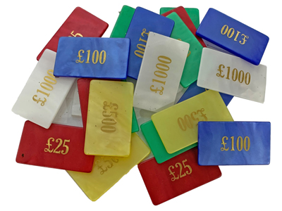 Rectangular Casino Chips Props, Prop Hire