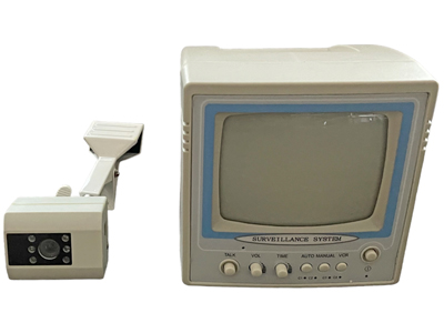 Retro Desk Security Monitor and Camera and Cabling Props, Prop Hire