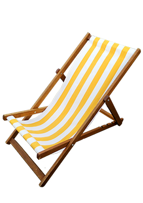 Yellow Seaside Deck Chairs Props, Prop Hire