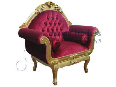 Red Chaise Longues Props, Prop Hire