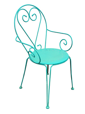 Turqouise Metal Chair Props, Prop Hire