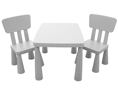 White Childrens Table and Chairs Props, Prop Hire