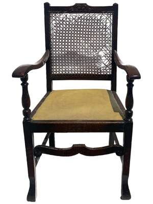 Distressed Wicker Back Arm Chair Props, Prop Hire