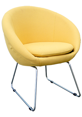 Yellow Pod Chair Props, Prop Hire