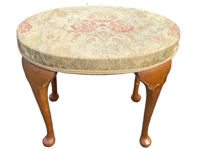 Retro Upholstered Vanity Stool Props, Prop Hire