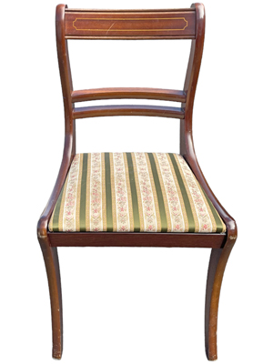 Set of Edwardian Upholstered Dining Chairs Props, Prop Hire