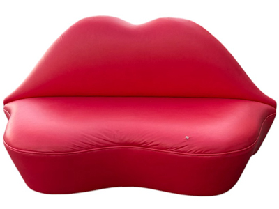 Retro Original Vinyl Lip Sofa (Some Scuffs) Props, Prop Hire