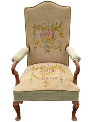Embroidered Granny Armchair Props, Prop Hire