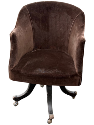Heavy Duty Brown Velvet Captains Chair Props, Prop Hire