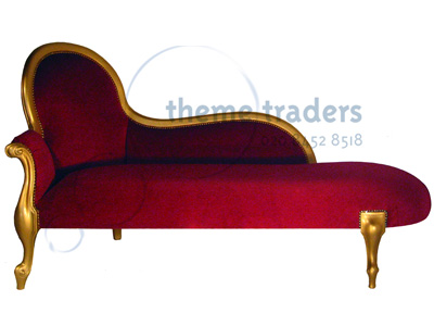 Red Chaise Longue Props, Prop Hire