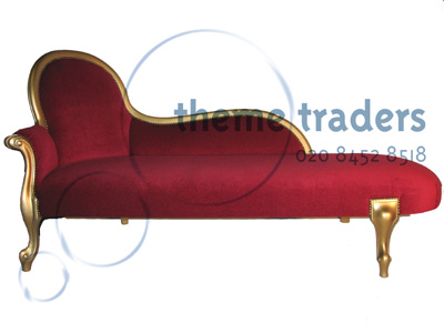 Burgundy Chaise Longues Props, Prop Hire