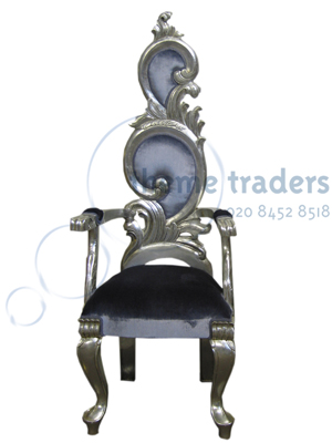 Chairs Thrones Silver Gilt with Blue Left Props, Prop Hire