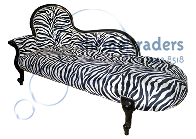 Zebra Pattern Chaise Longue Props, Prop Hire