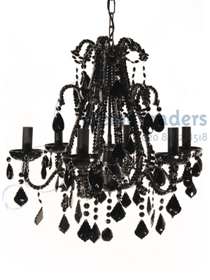 Chandeliers black Props, Prop Hire