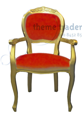 Gold and Red Carver Chairs Props, Prop Hire