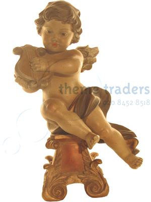 Cherub on Plinth with Harp Statue Props, Prop Hire