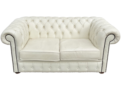 Chesterfield 2 Seater White Sofas (Minor Marks) Props, Prop Hire