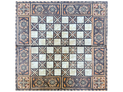 Large Mother of Pearl Inlay Folding Chess Board Props, Prop Hire