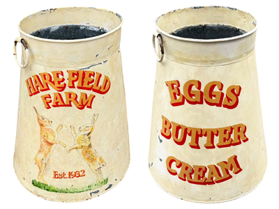 Large Enamel Galvanised Churn Props, Prop Hire