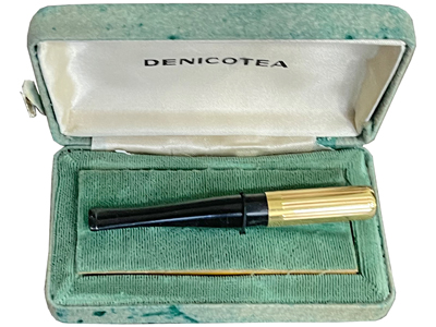 Gold Plated Vintage Cigarette Holder In Case Props, Prop Hire