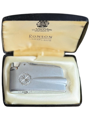 Ronson Lighter Silver in Box Props, Prop Hire