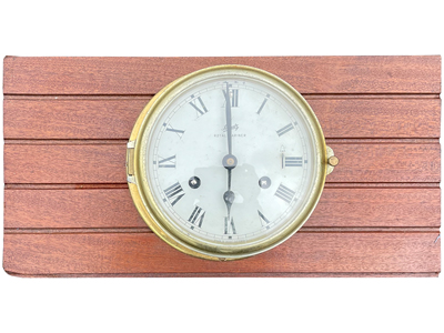 Brass Royal Mariner Mounted Clock Props, Prop Hire