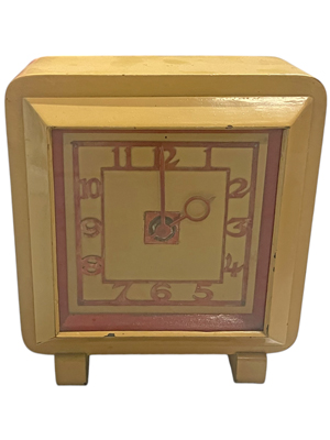 Square Period Retro Plastic Mantel Clock Props, Prop Hire