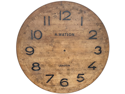 Massive Watson Wood Clock Face Props, Prop Hire