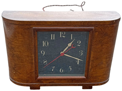 Electric Wood Veneer Retro Clock Props, Prop Hire