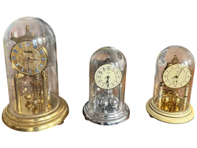 Glass Bell Dome Mantel Torsion Vintage Clocks Props, Prop Hire
