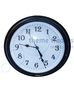 Black wall clocks Props, Prop Hire