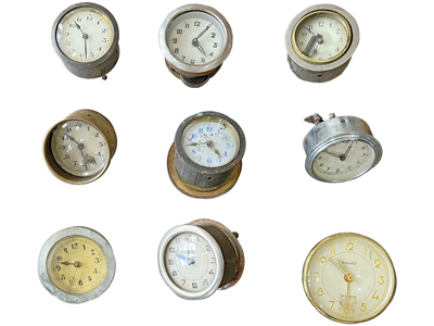 Vintage Mountable Dashboard Clocks Props, Prop Hire